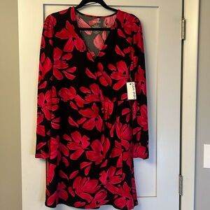 Nine West sexy black with rich colors of pink and fuchsia dress brand new w/tags